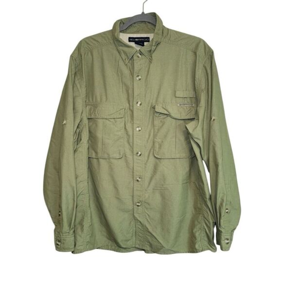 NWOT Exofficio BugsAway Army Green Long-Sleeve Button Up UPF 50 Shirt Men's 2XL - Picture 1 of 11
